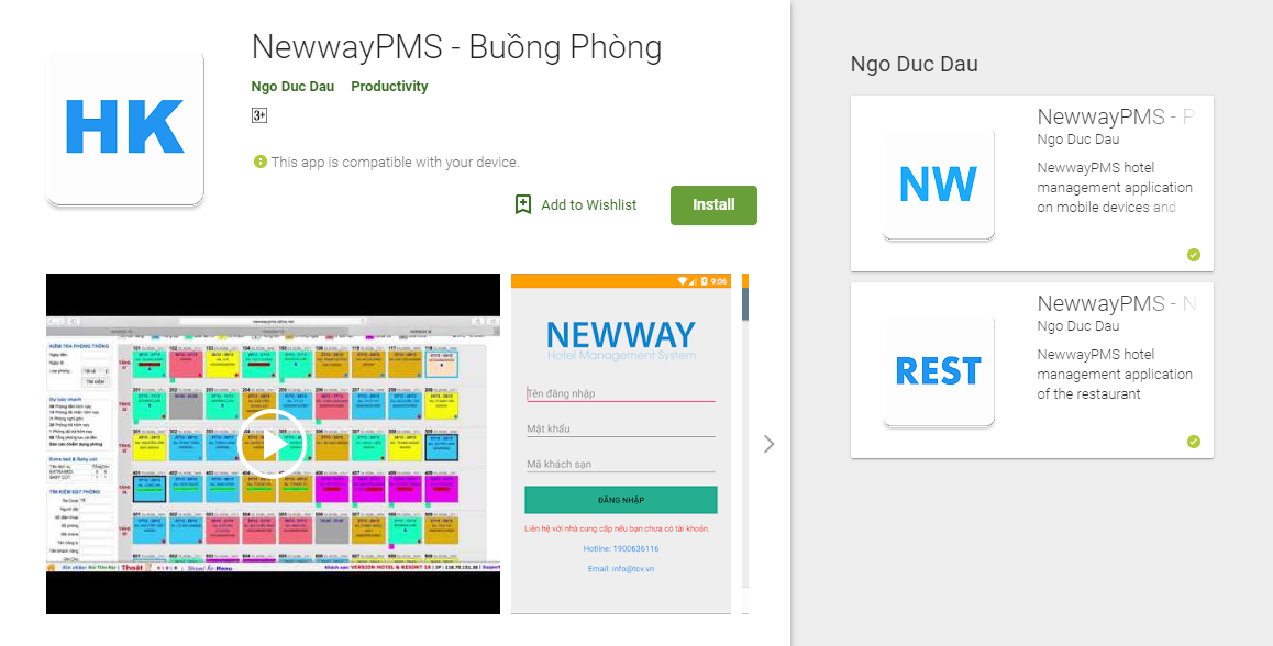 Phần mềm quản lý khách sạn Newway Pms: Hướng dẫn cài đặt app trên điện thoại, máy tính bảng chạy Android